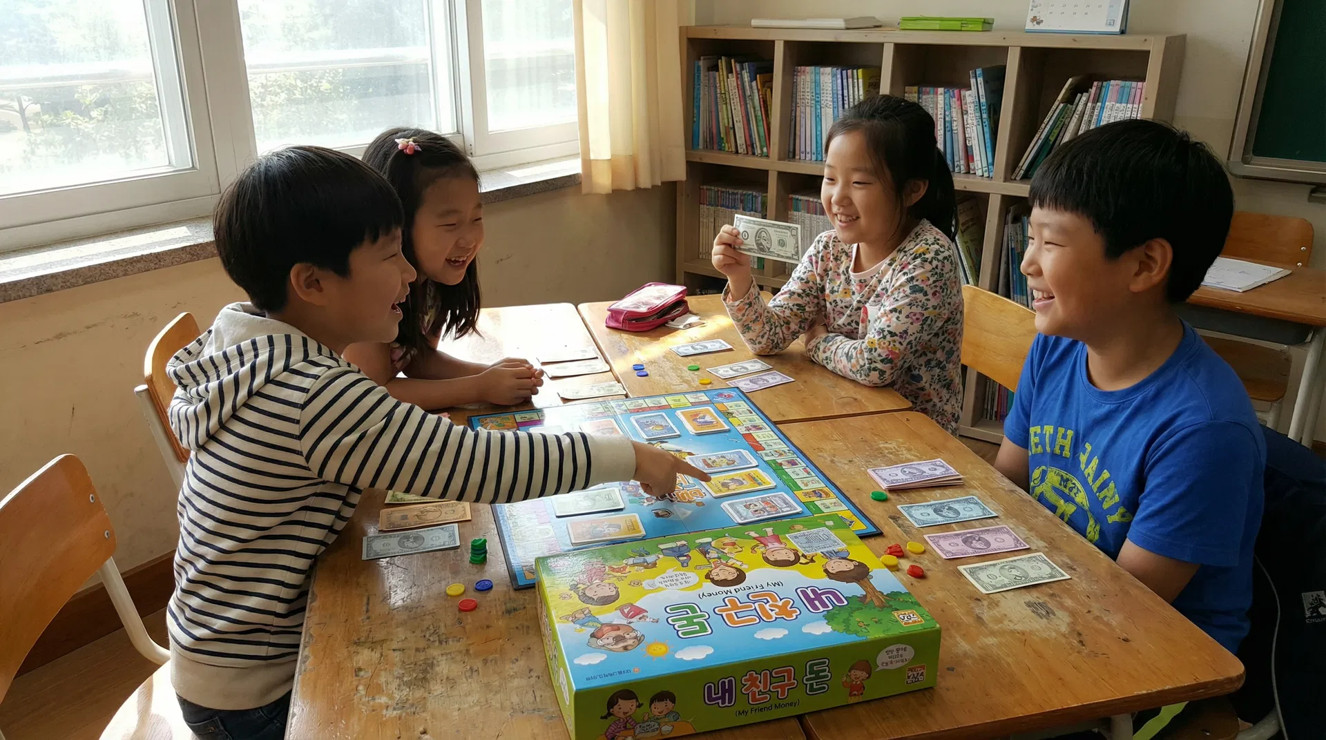 아이들이 교구 사용 중