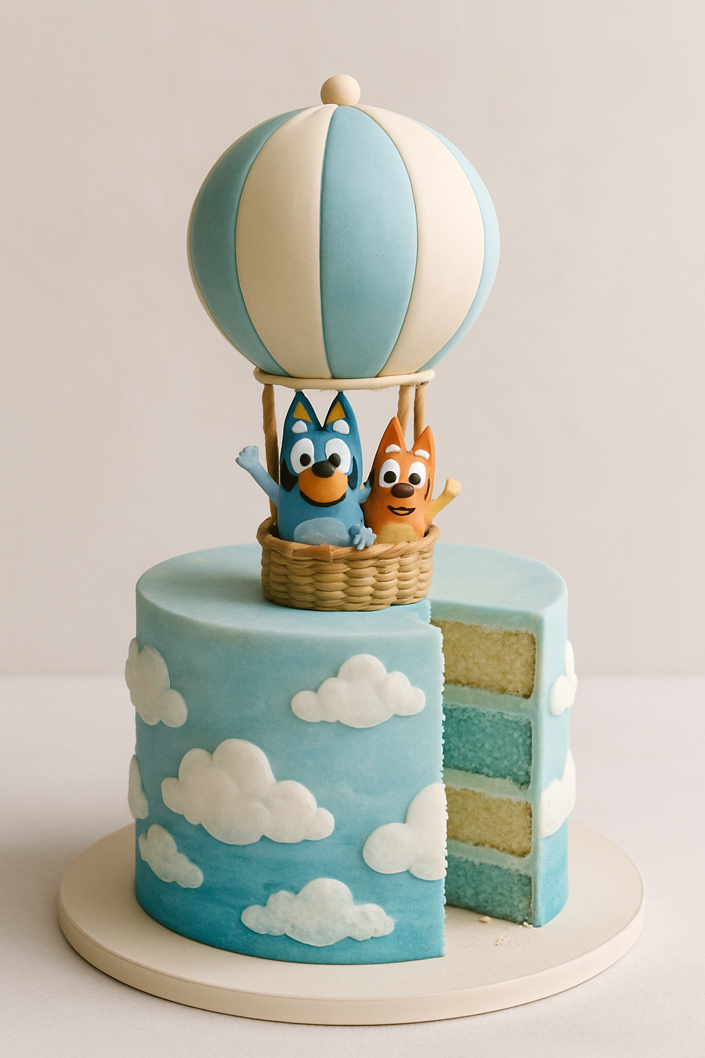 Bolo Bluey e o Balão de Ar Quente