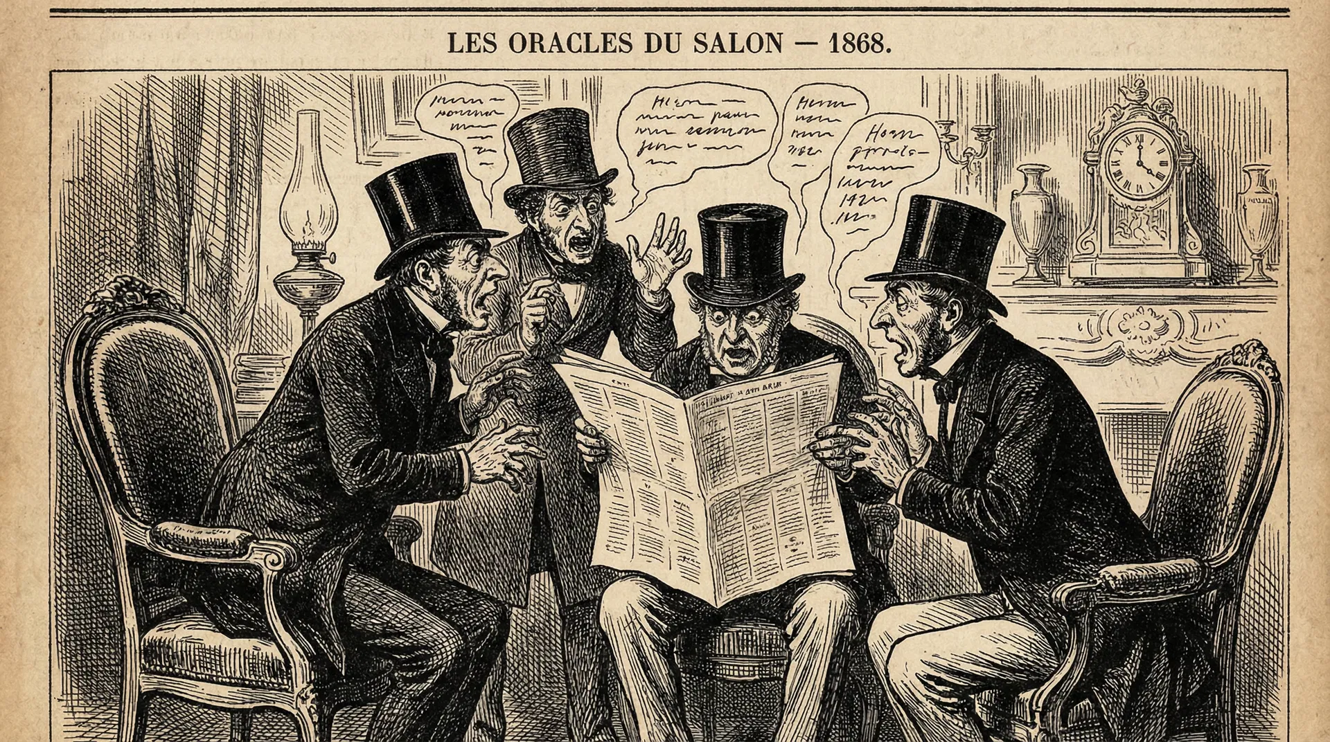 Les Oracles du Salon — 19th century bourgeois caricature