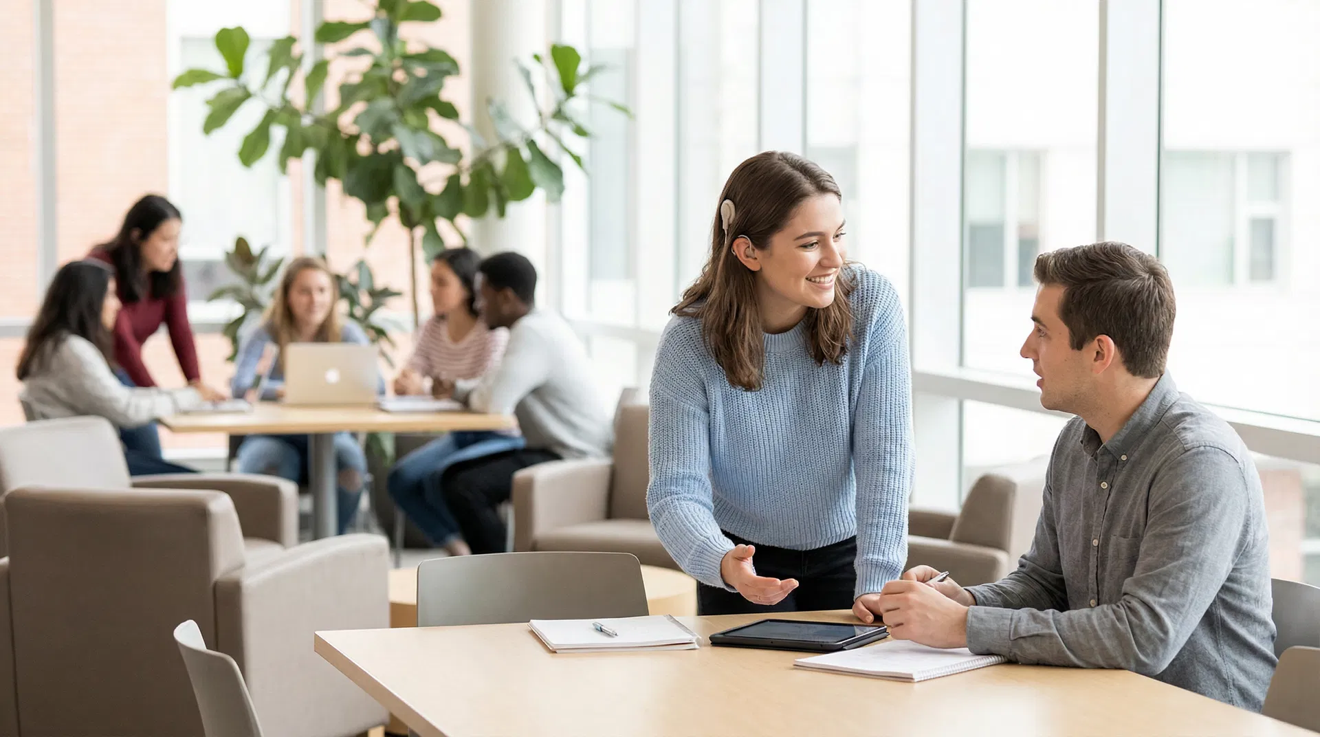 Students engaged in inclusive communication