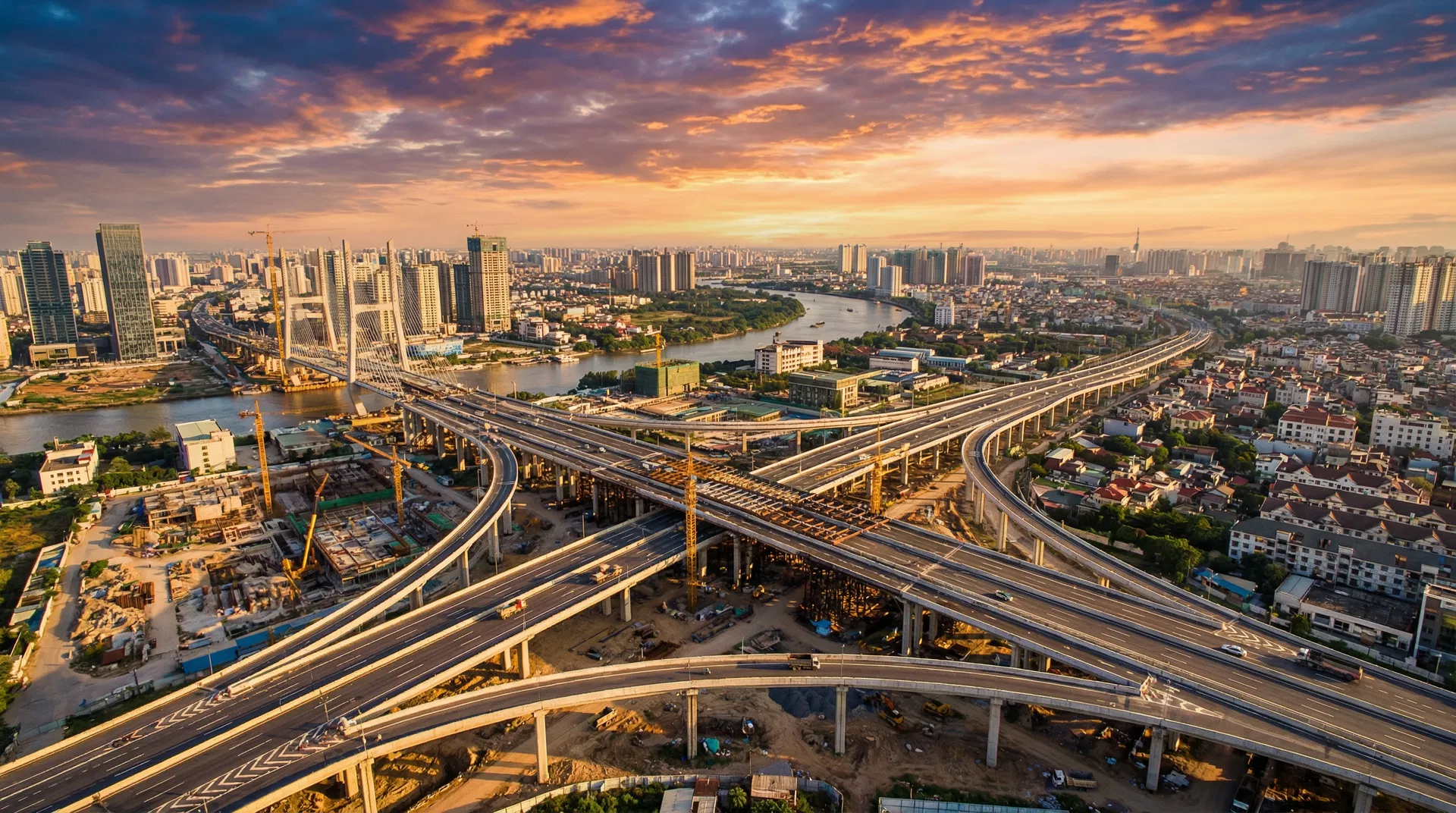Infrastructure project aerial view