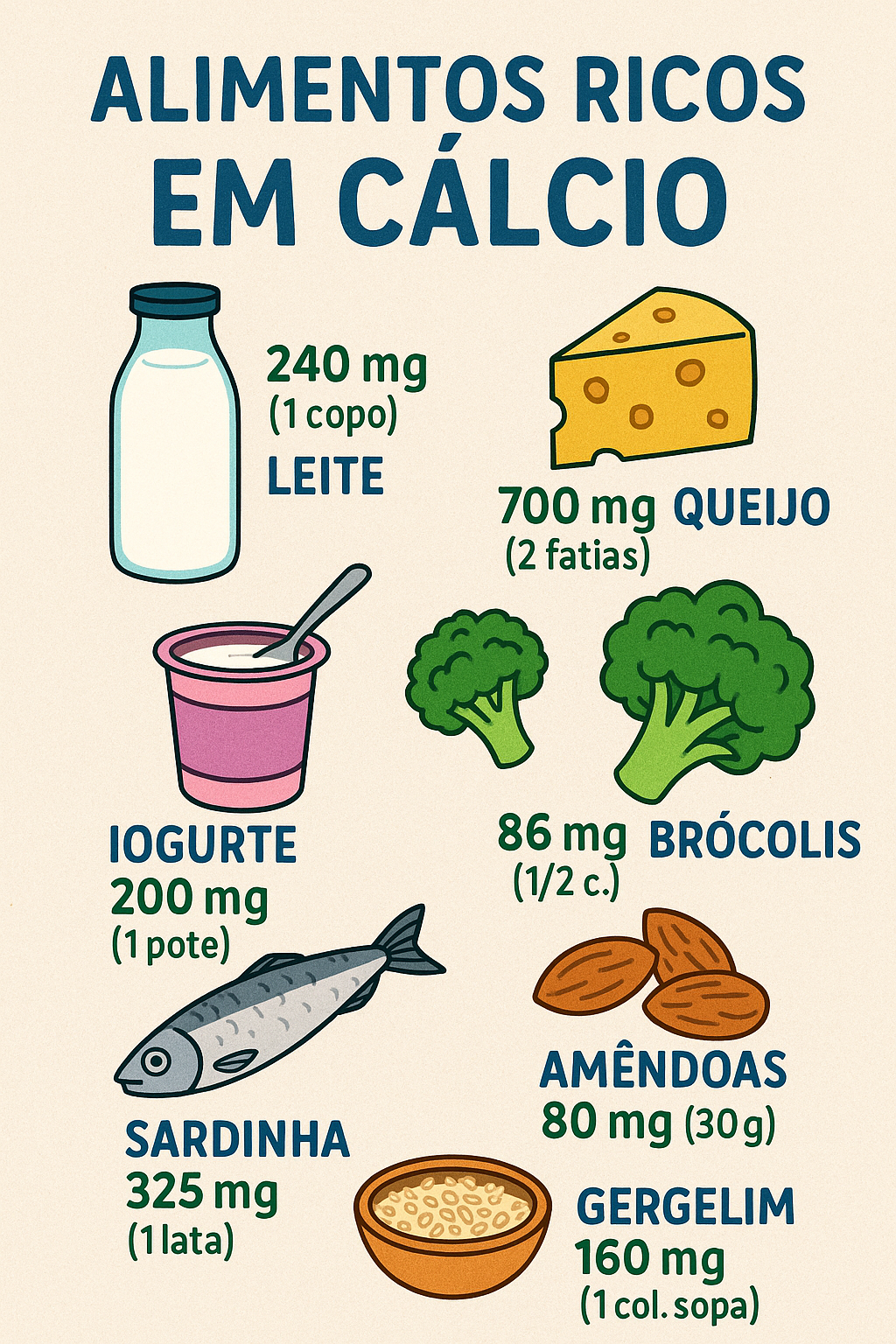 Alimentos Ricos em Cálcio