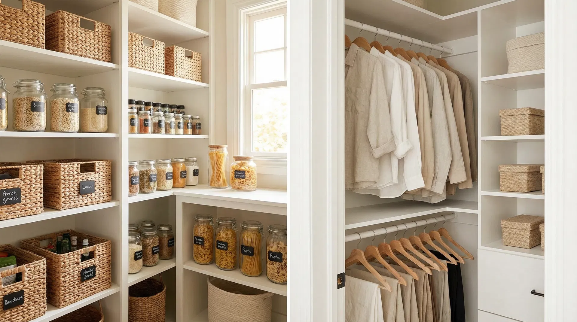 Beautifully organized pantry and closet