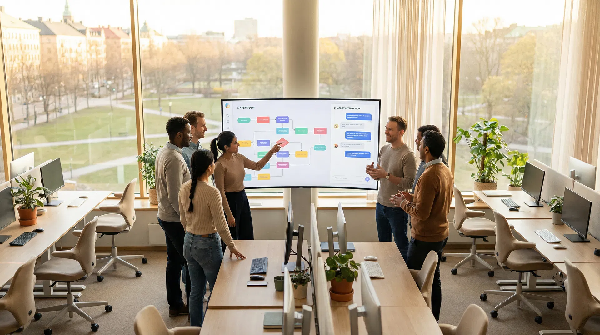 Team som arbetar med AI-implementation