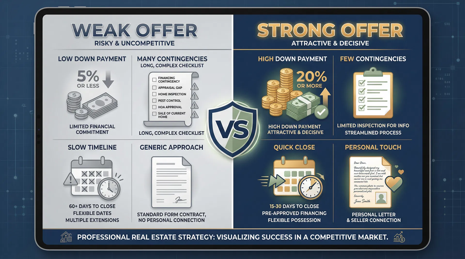 Comparison of weak offer versus strong offer characteristics
