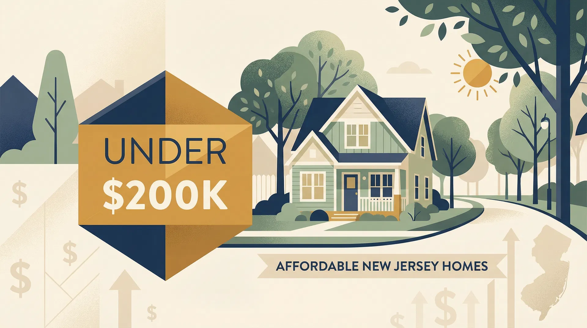 Affordable New Jersey Homes Under $200K - Charming starter home in tree-lined neighborhood