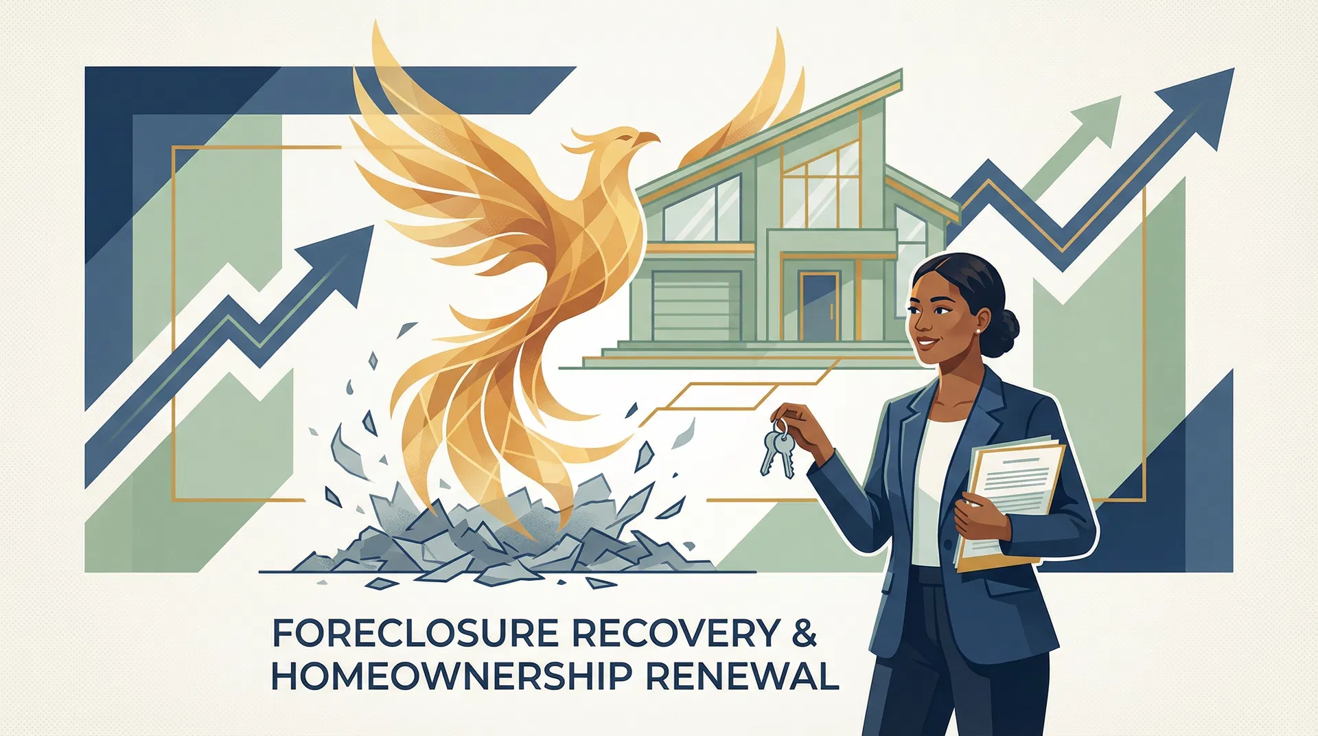 Foreclosure recovery and homeownership renewal illustration
