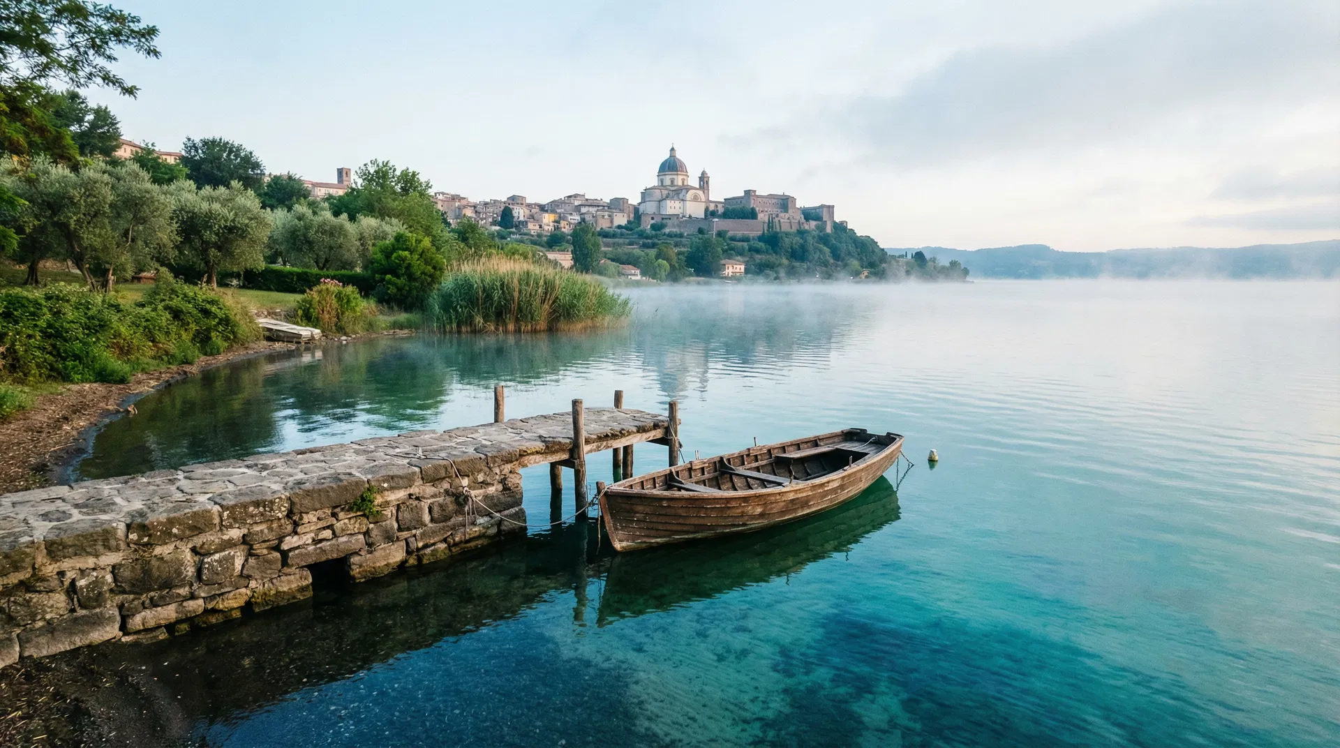 Lago di Bolsena con barca