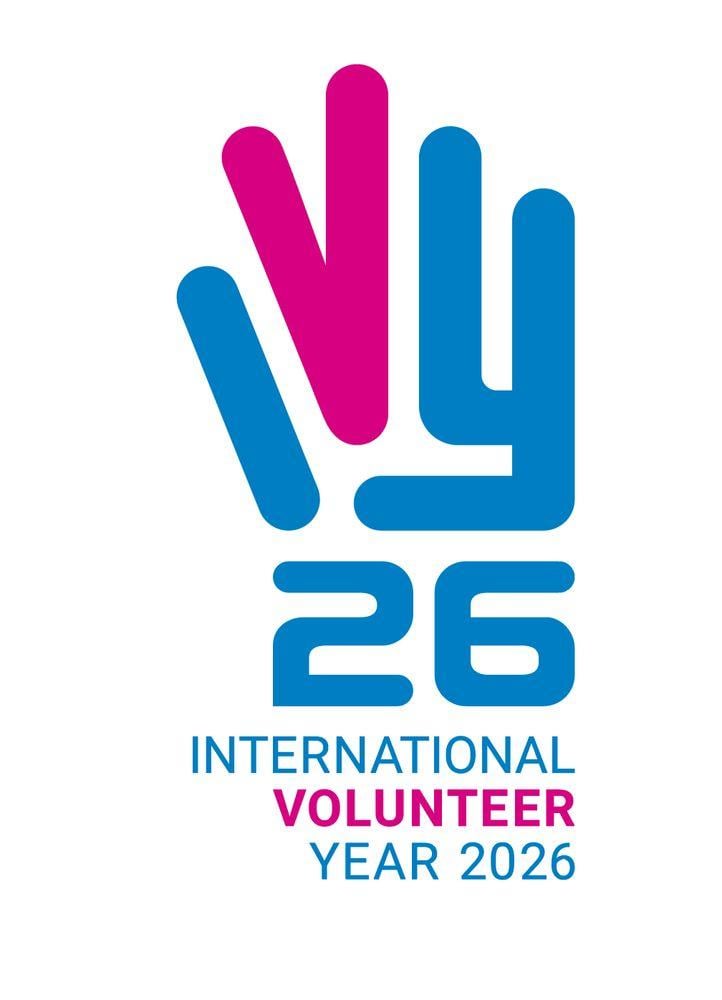 Logotipo oficial do Ano Internacional do Voluntariado 2026