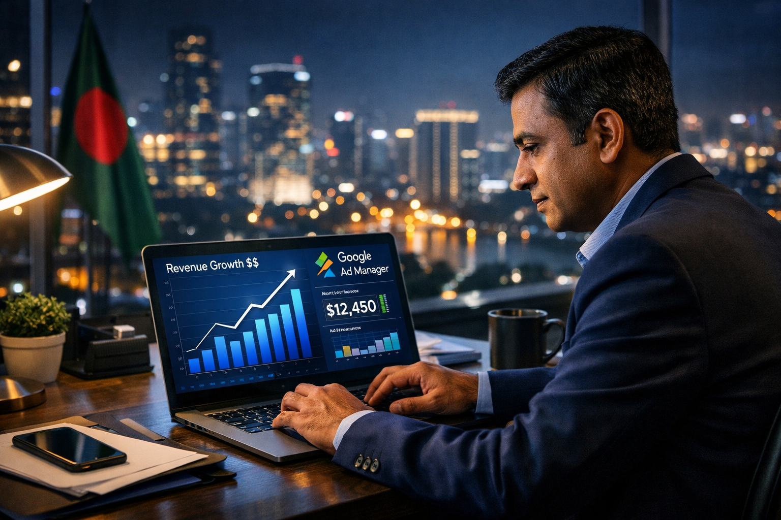 AdX earnings in Bangladesh Professional Bangladeshi publisher working on AdX earnings dashboard