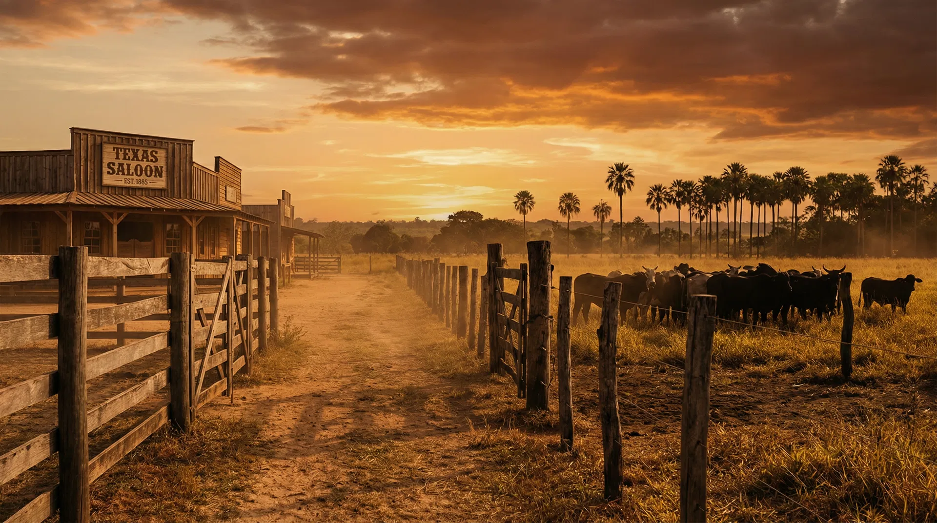 Paisagem fusão Faroeste do Texas com cerrado do Mato Grosso