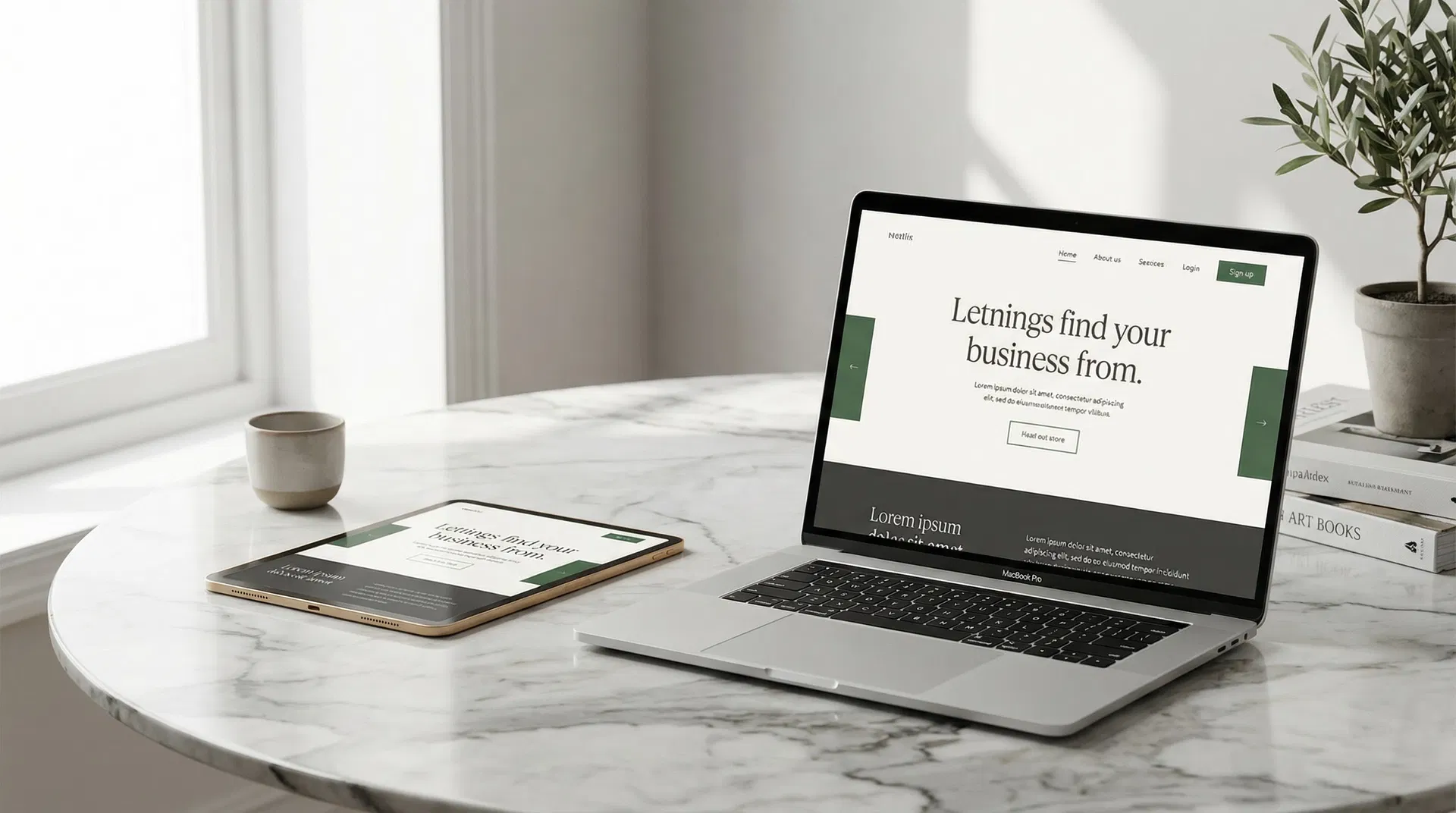 Website design mockups