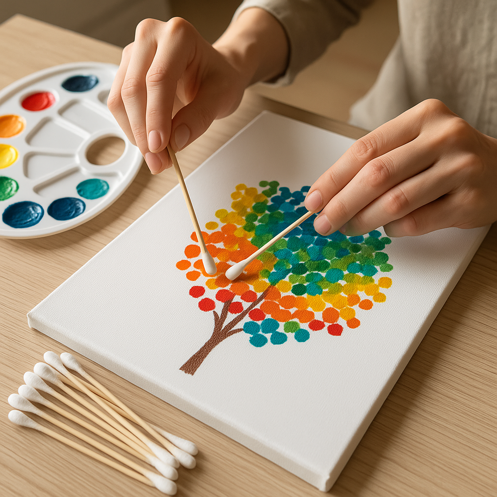 Cotton Swab Painting Technique Demonstration