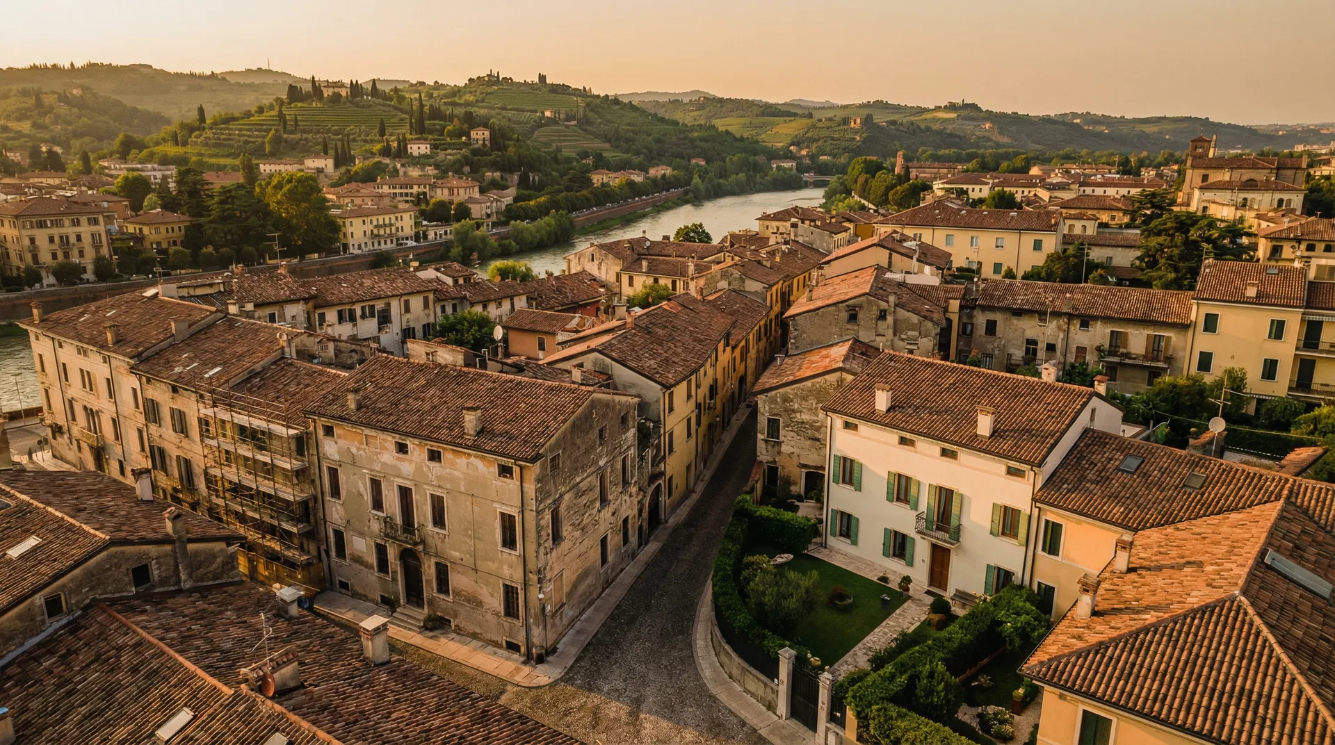 Panorama di Verona con immobili residenziali