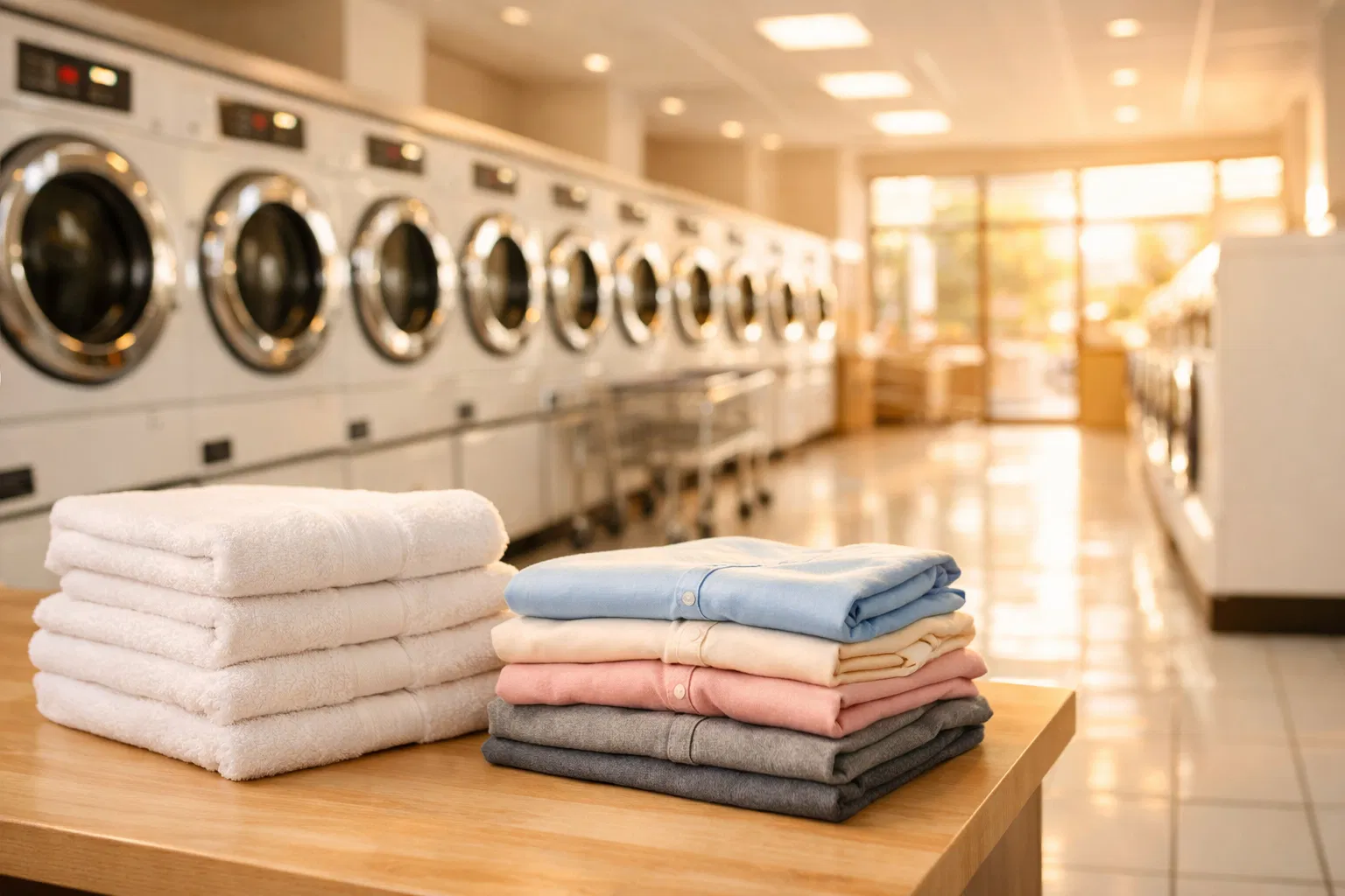 Modern laundromat interior
