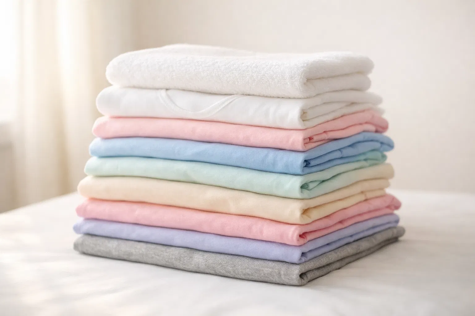 Neatly folded laundry