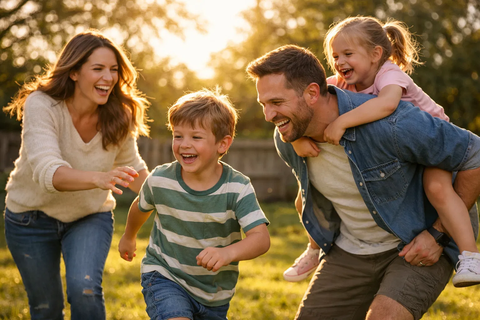 Happy family spending time together