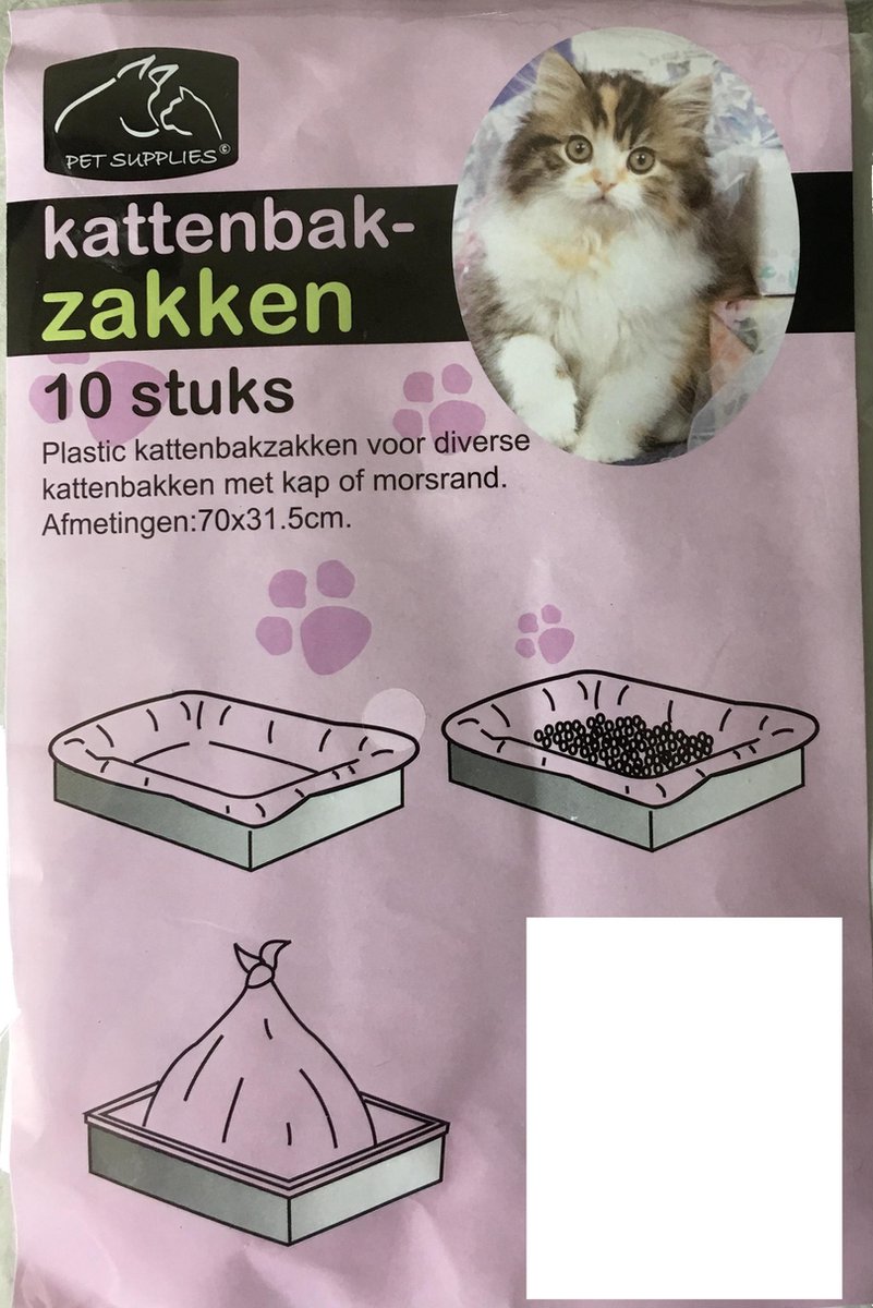 Roze verpakking van kattenbakzakken