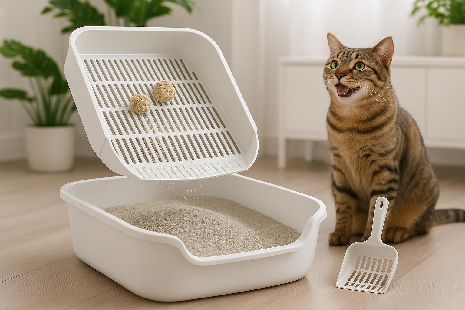Hoofdafbeelding van een moderne zeef kattenbak