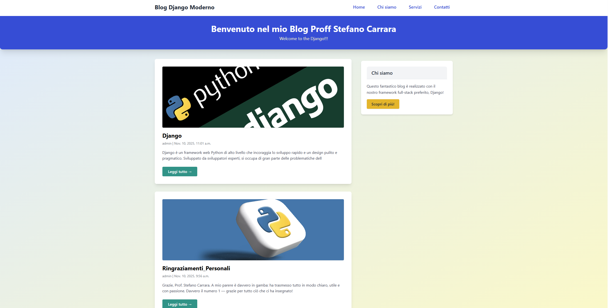 Interfaccia di Amministrazione (Summernote)