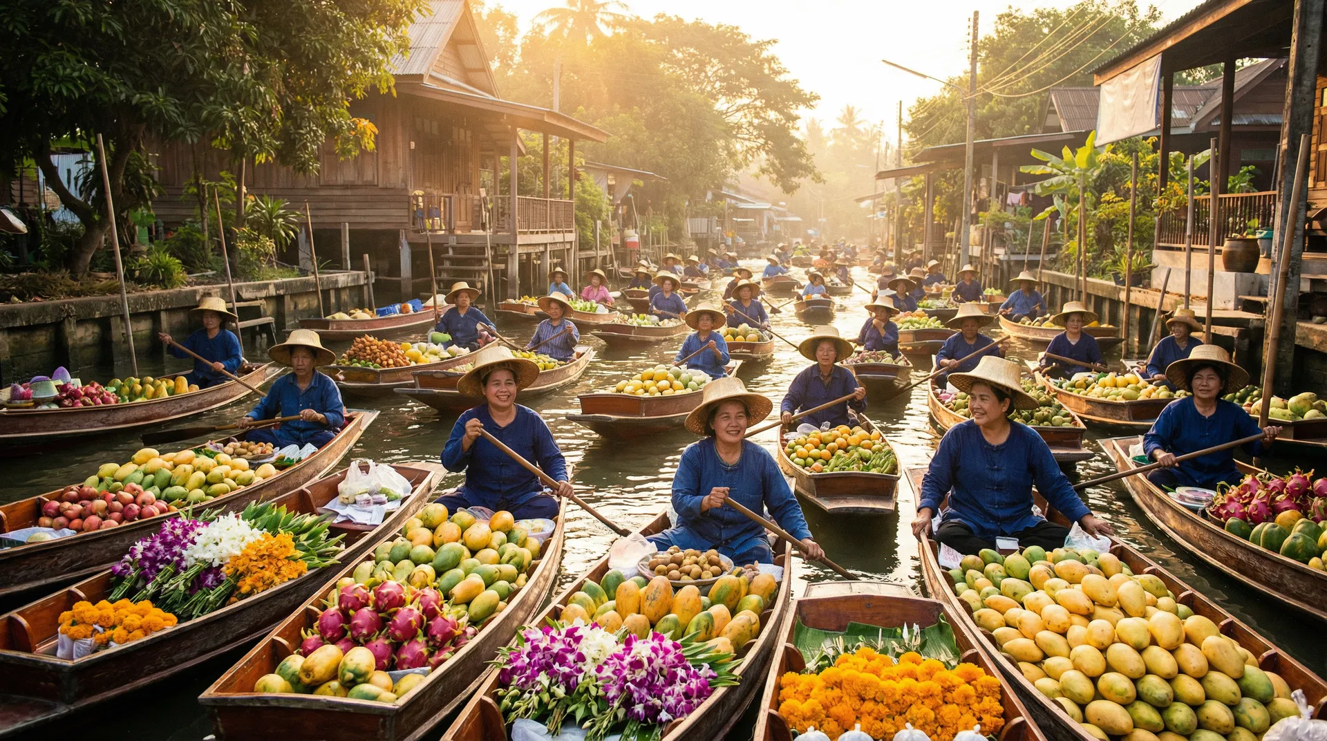 Thai floating market