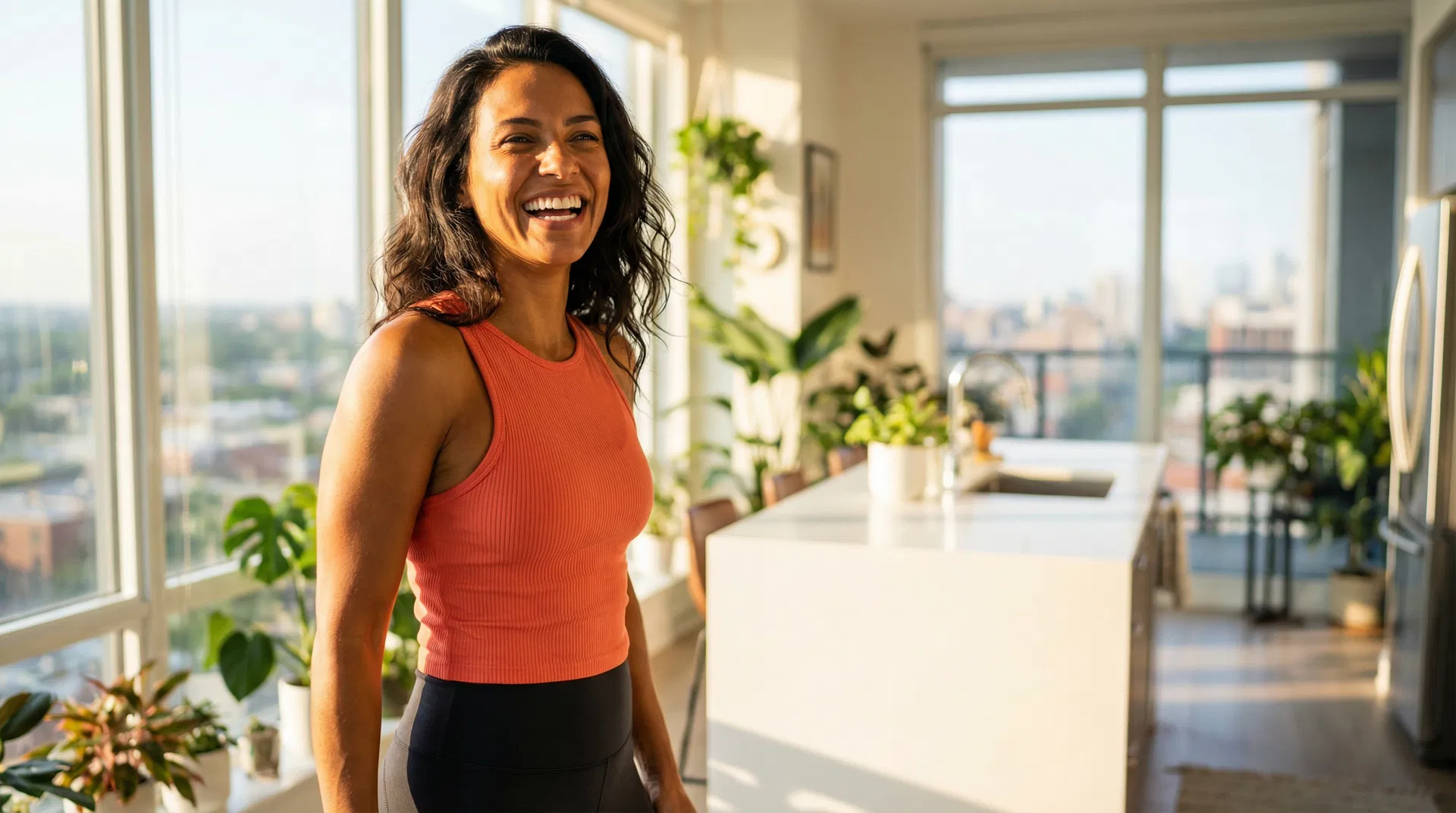 Mulher brasileira confiante e saudável