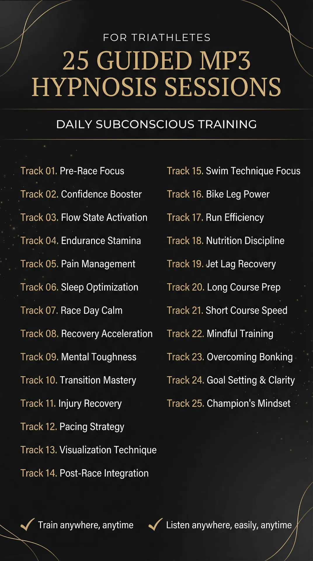 25 Guided MP3 Hypnosis Sessions Track List