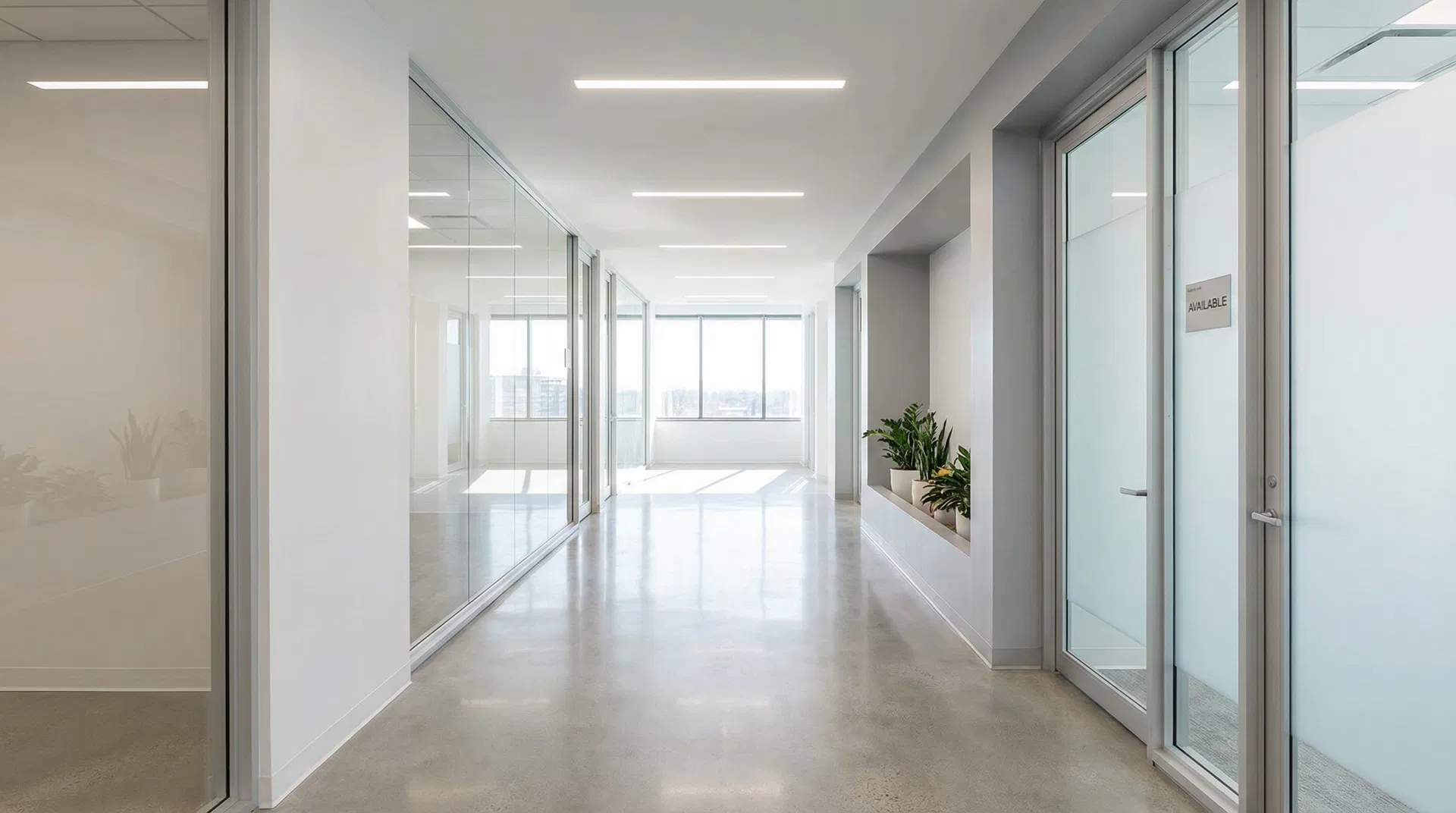 Clean commercial office space ready for occupancy