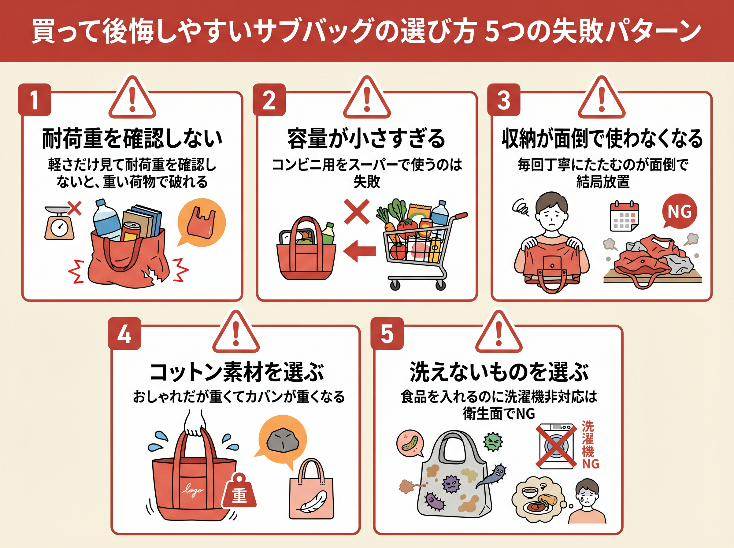 買って後悔しやすいサブバッグの選び方