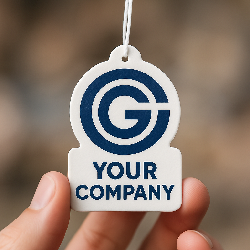 Hand holding Custom Car Air Freshener