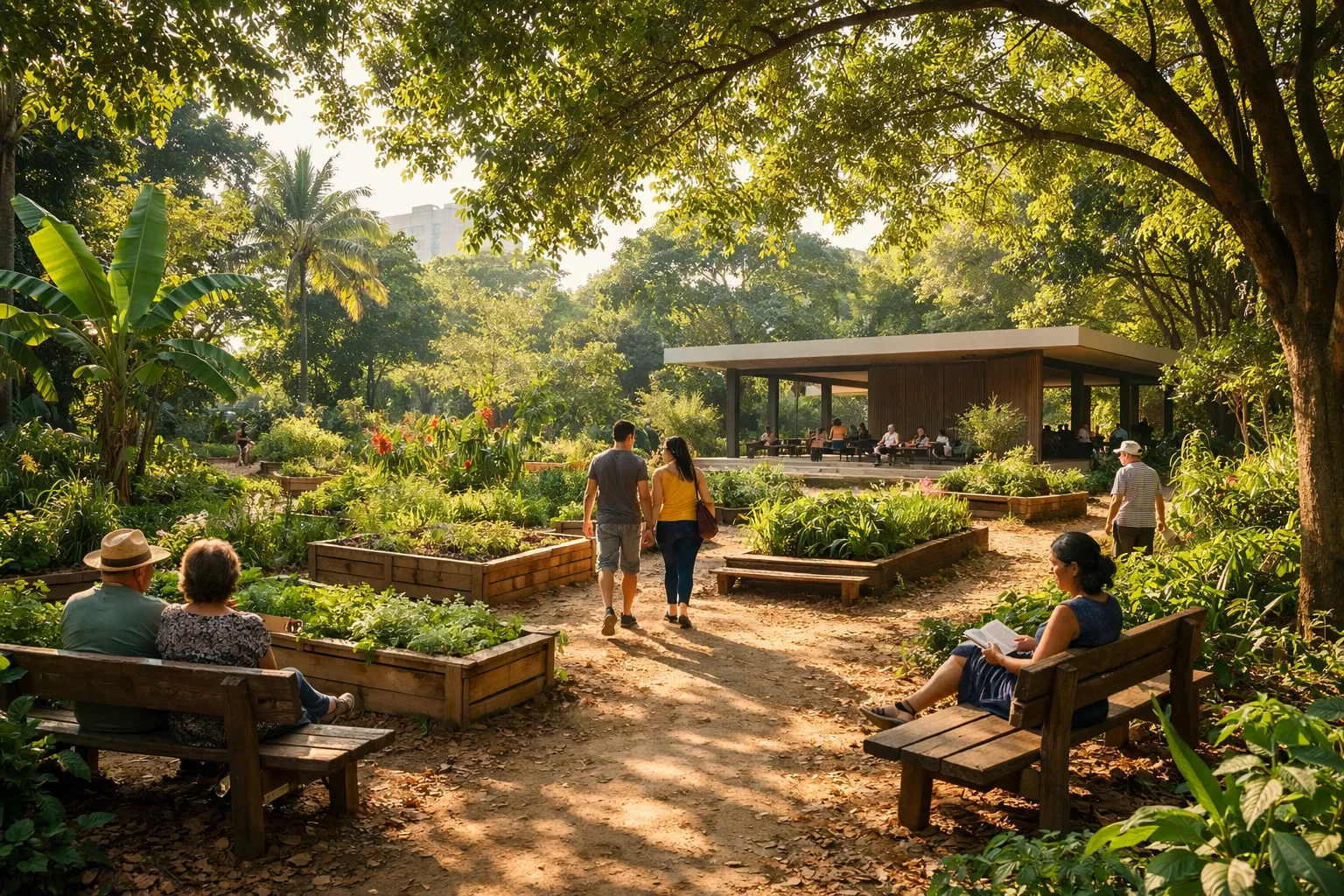 Jardins culturais e espaços verdes do Centro Cultural