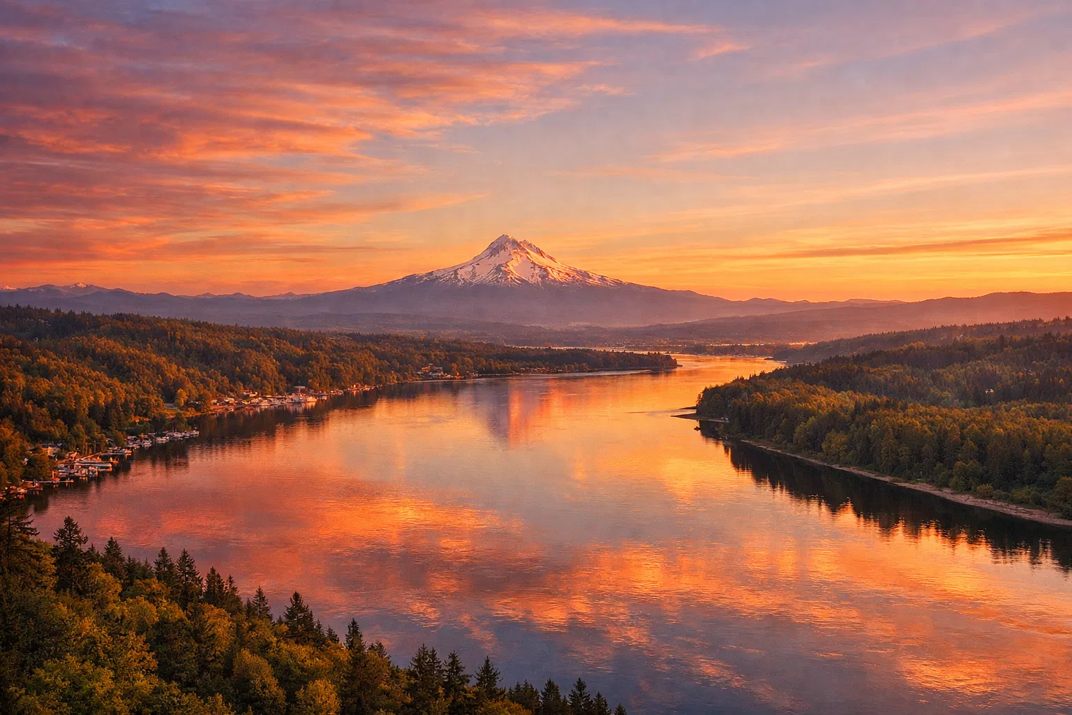 Columbia River with Mount Hood in the background