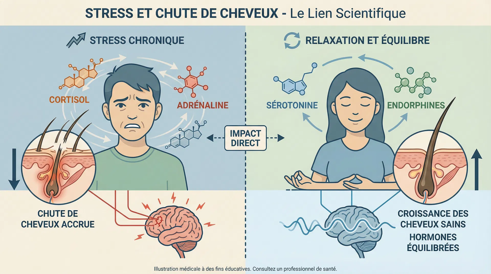 Stress et Chute de Cheveux : Le Lien Scientifique