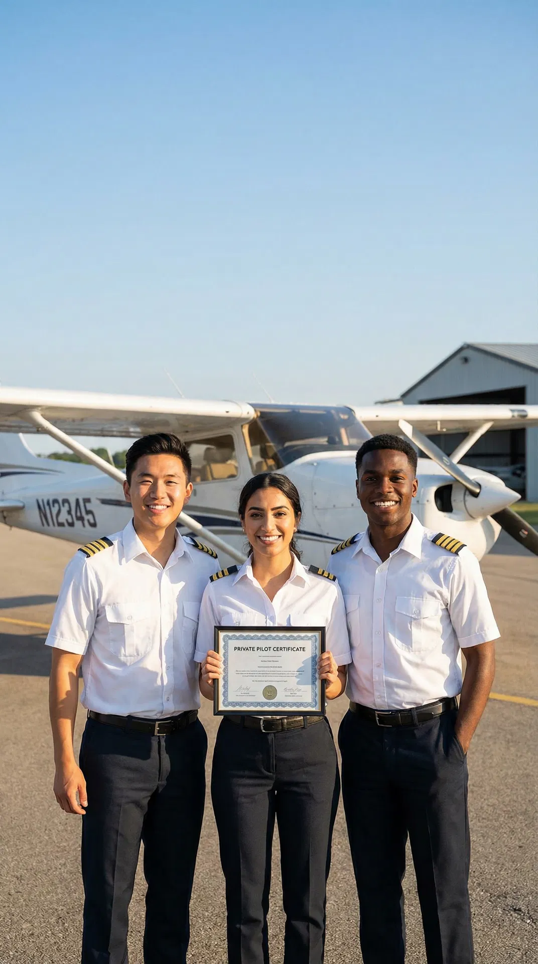 Successful flight school graduates