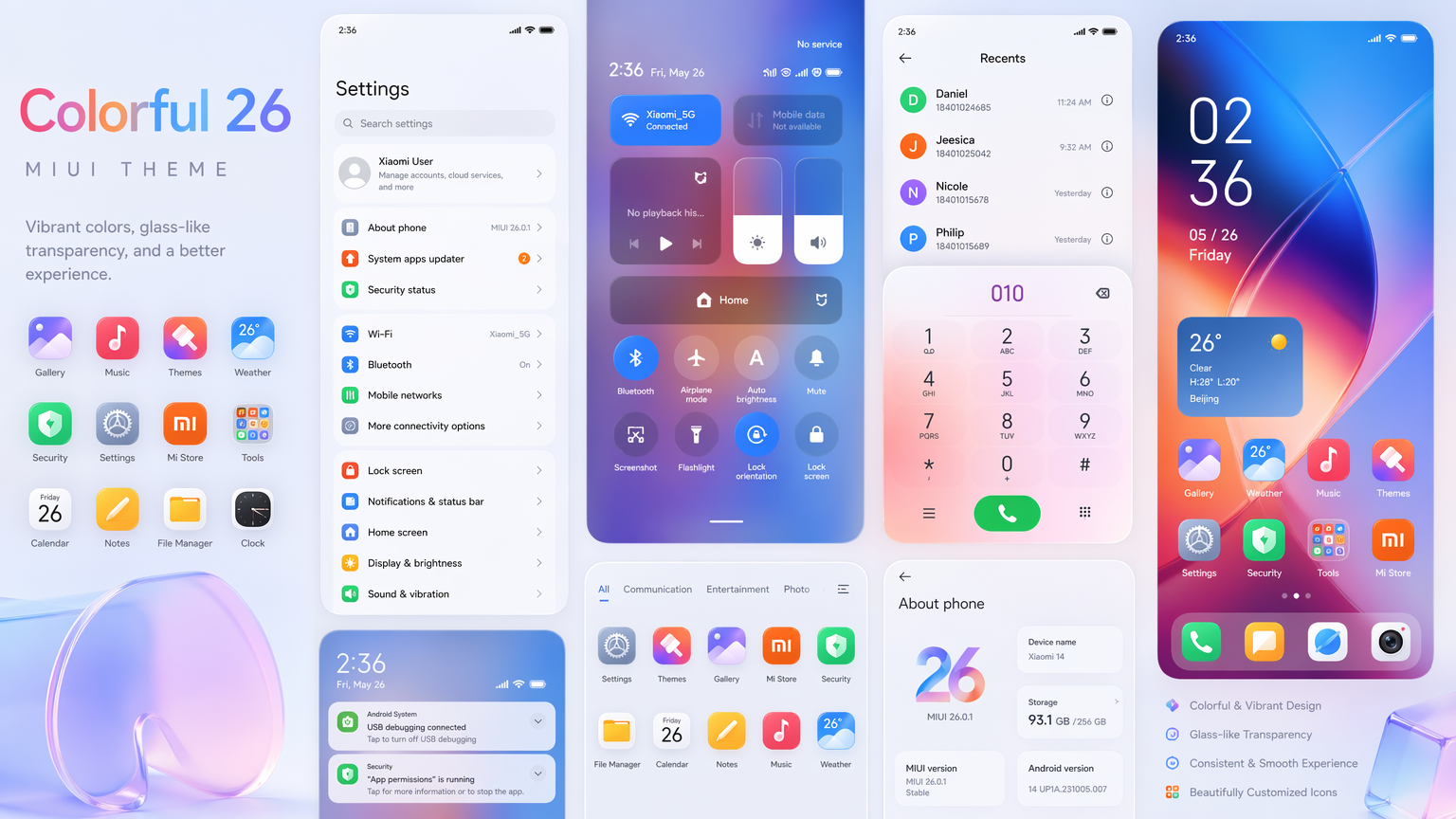 colorful 26 miui theme UI Design