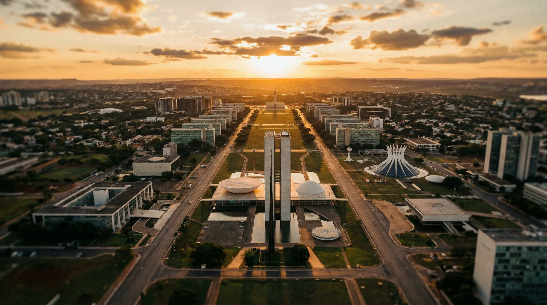 Vista aérea da Esplanada dos Ministérios, Brasília