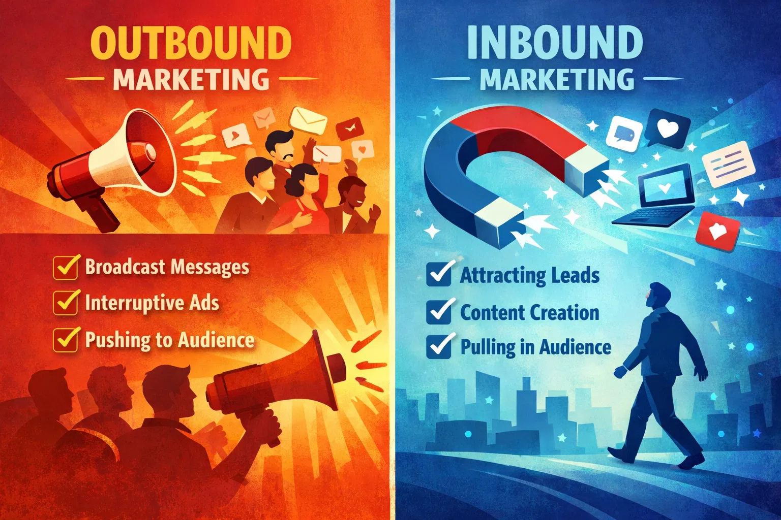 Comparação entre Outbound e Inbound Marketing