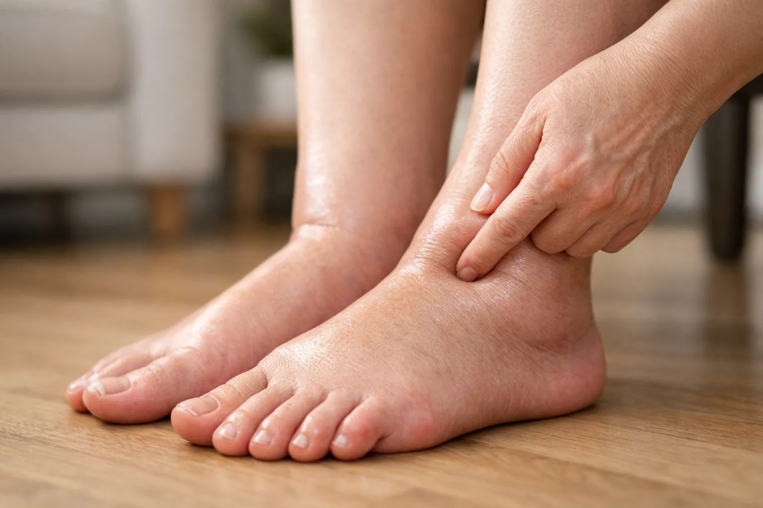 Swollen legs ankles and feet edema – common early sign of weak heart or heart failure Swollen legs ankles and feet edema – common early sign of weak heart or heart failure