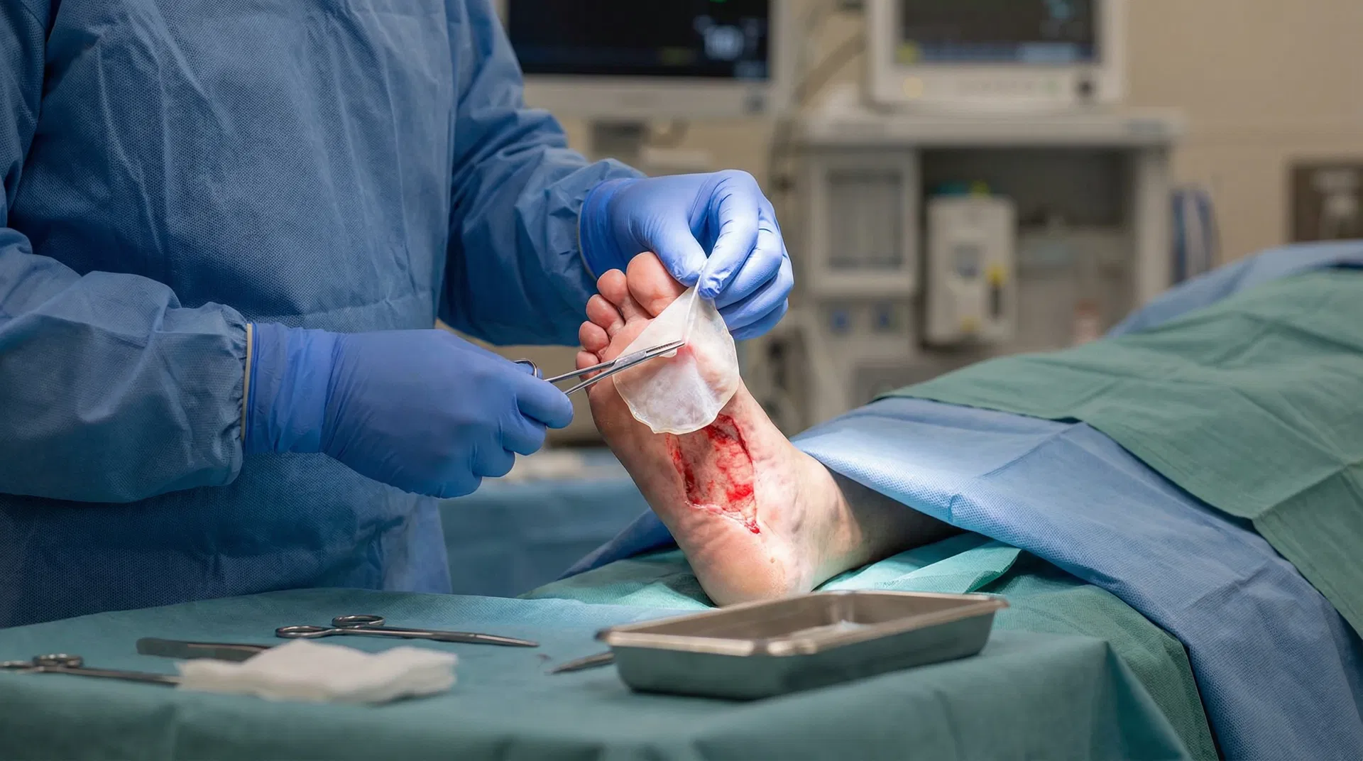 Amniotic skin graft application procedure