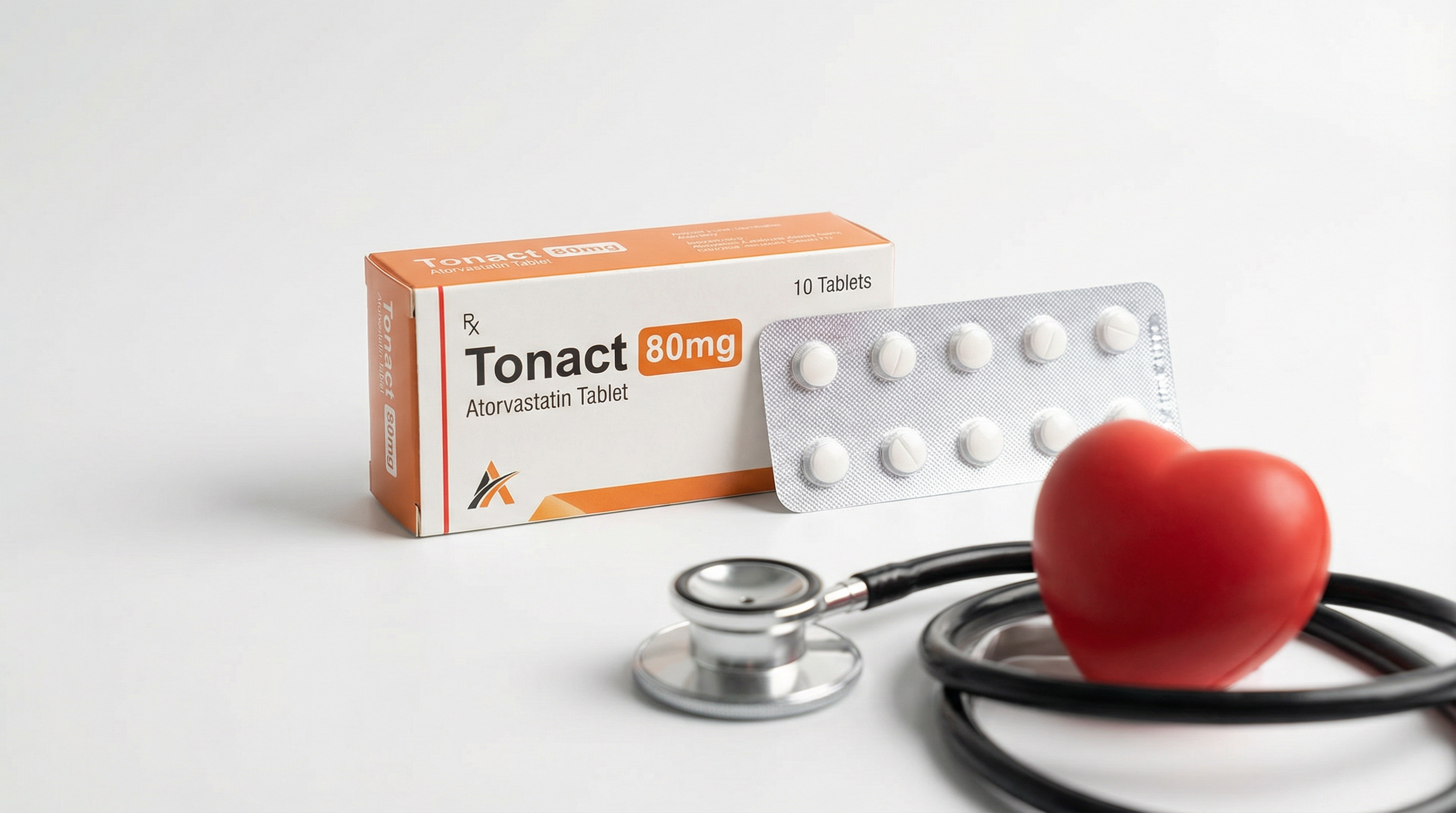 토낙트 80mg 패키지와 알약의 모습. 고지혈증 관리의 든든한 동반자입니다.