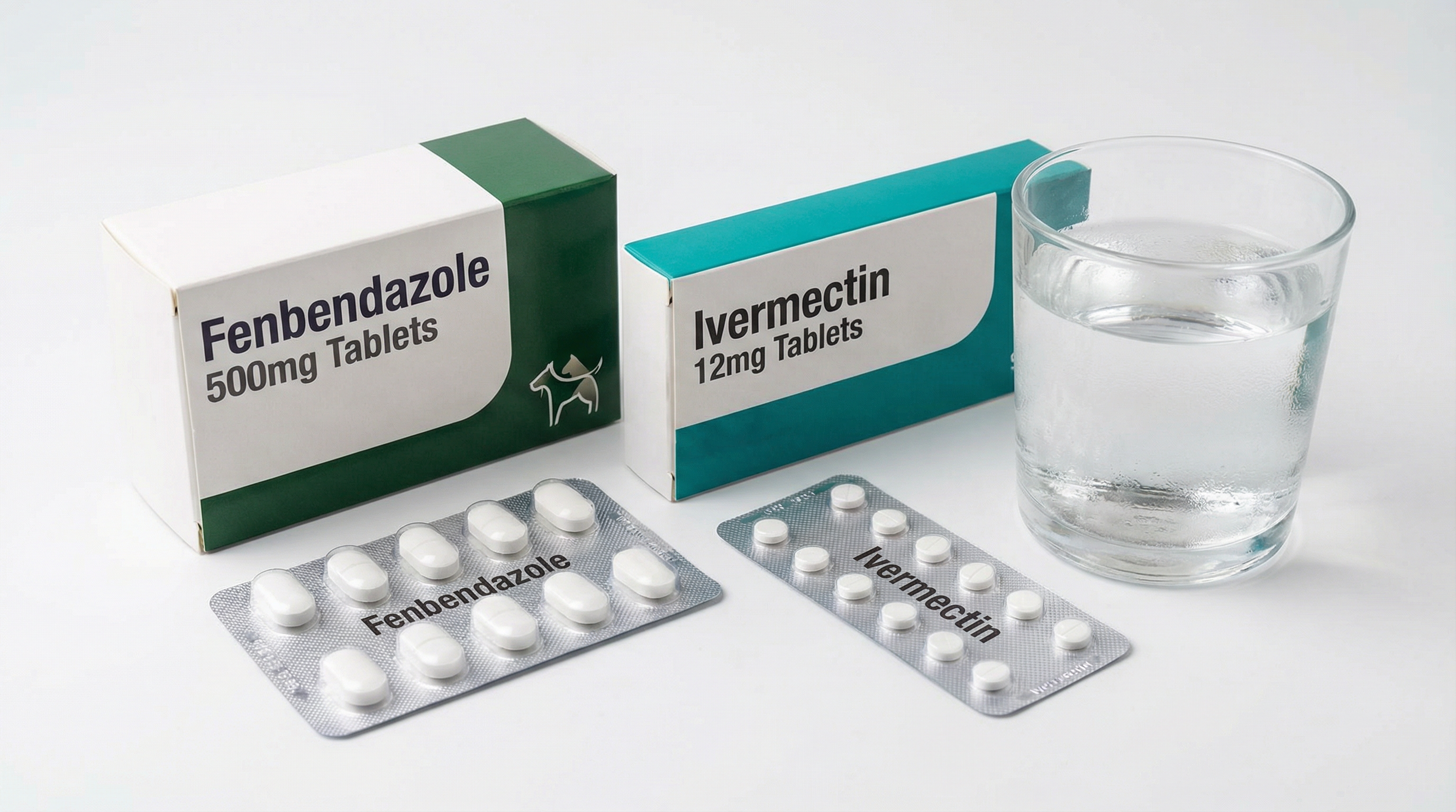 털난다몰의 펜벤다졸 500mg + 이버멕틴 12mg 복합 구충제 패키지. 두 가지 강력한 성분이 하나로 합쳐진 제품입니다.