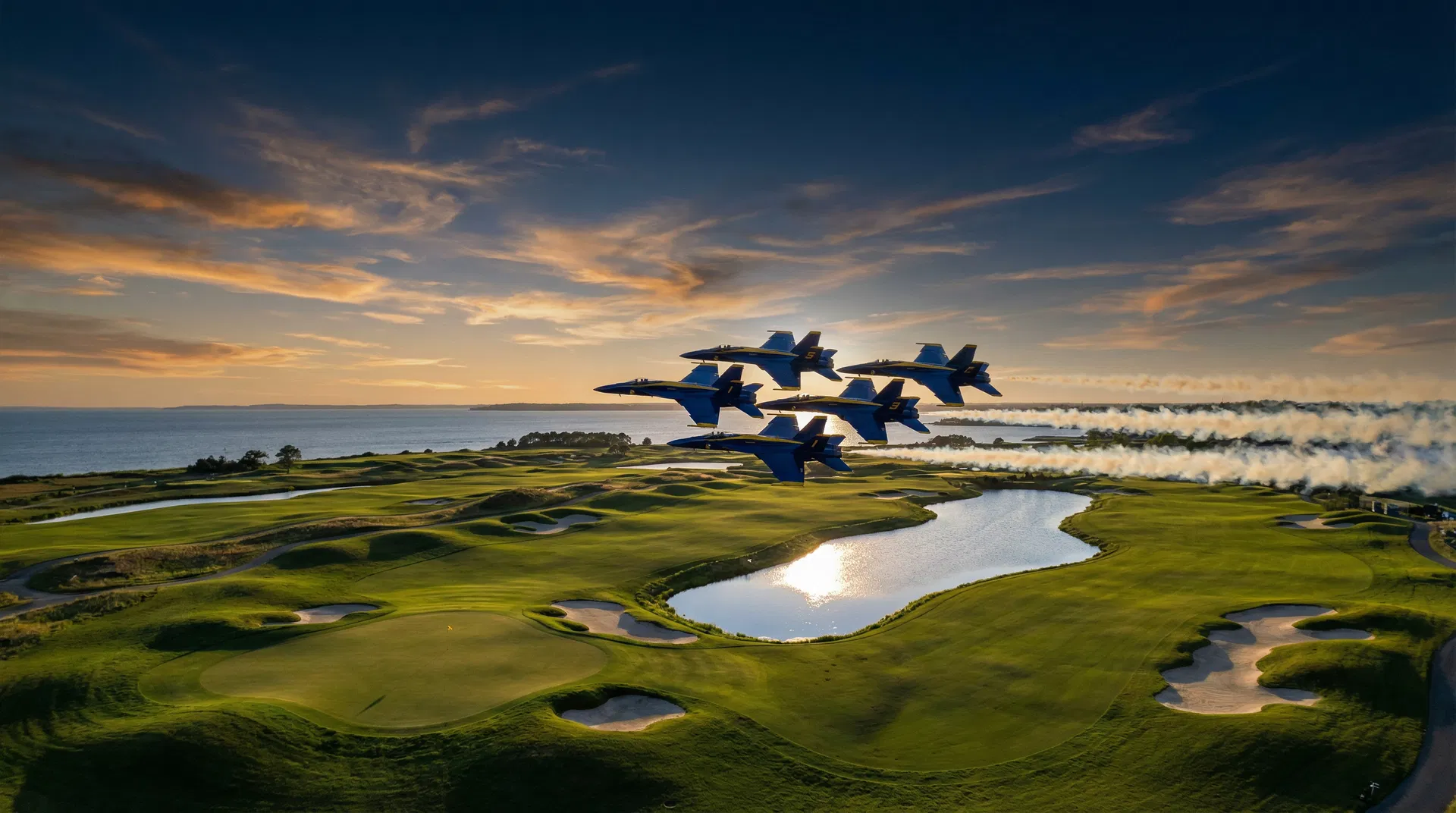 Blue Angels over golf course
