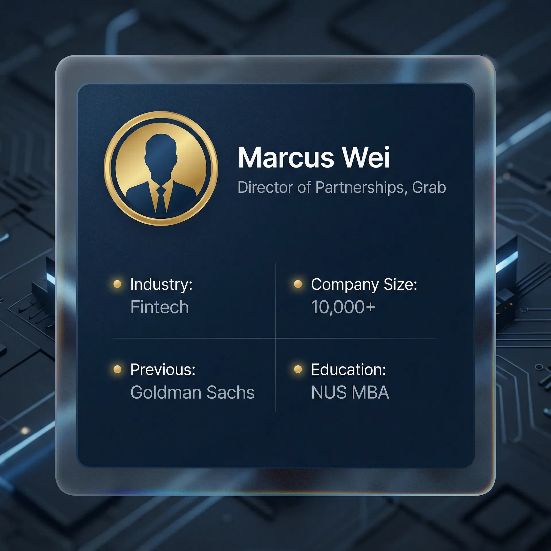 NOVA enriched profile card