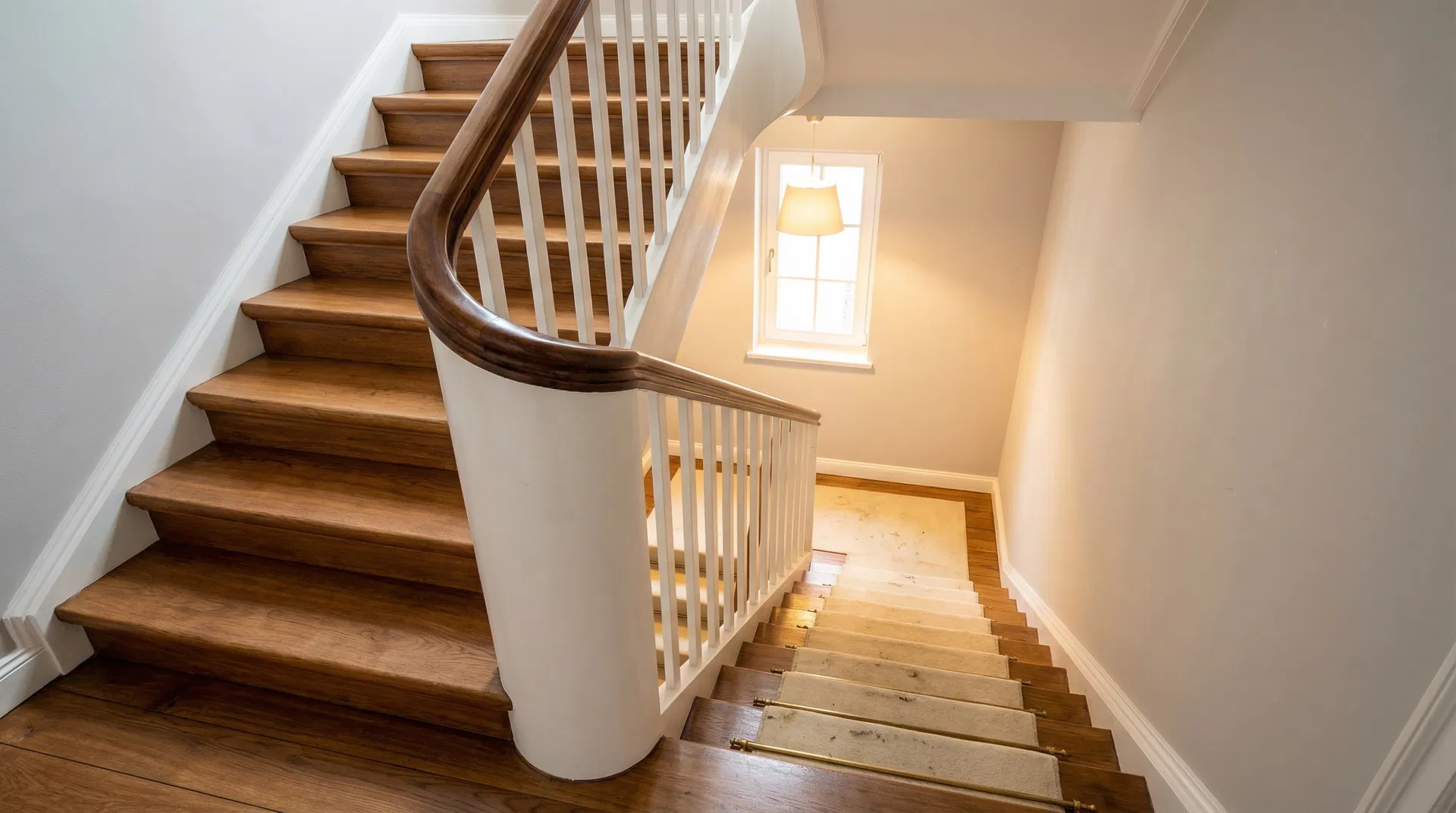 Frisch renovierte Holztreppe nachher in Hamburg Blankenese