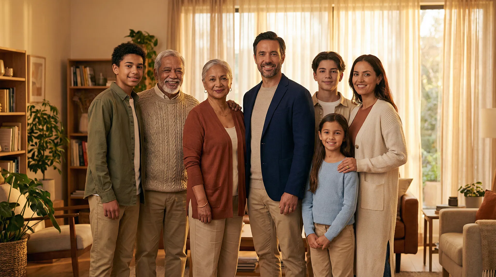 Happy multigenerational family