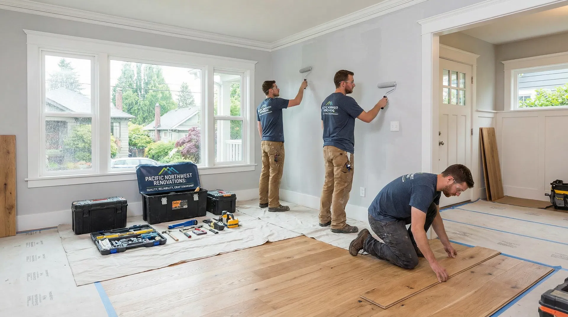 Professional contractors at work