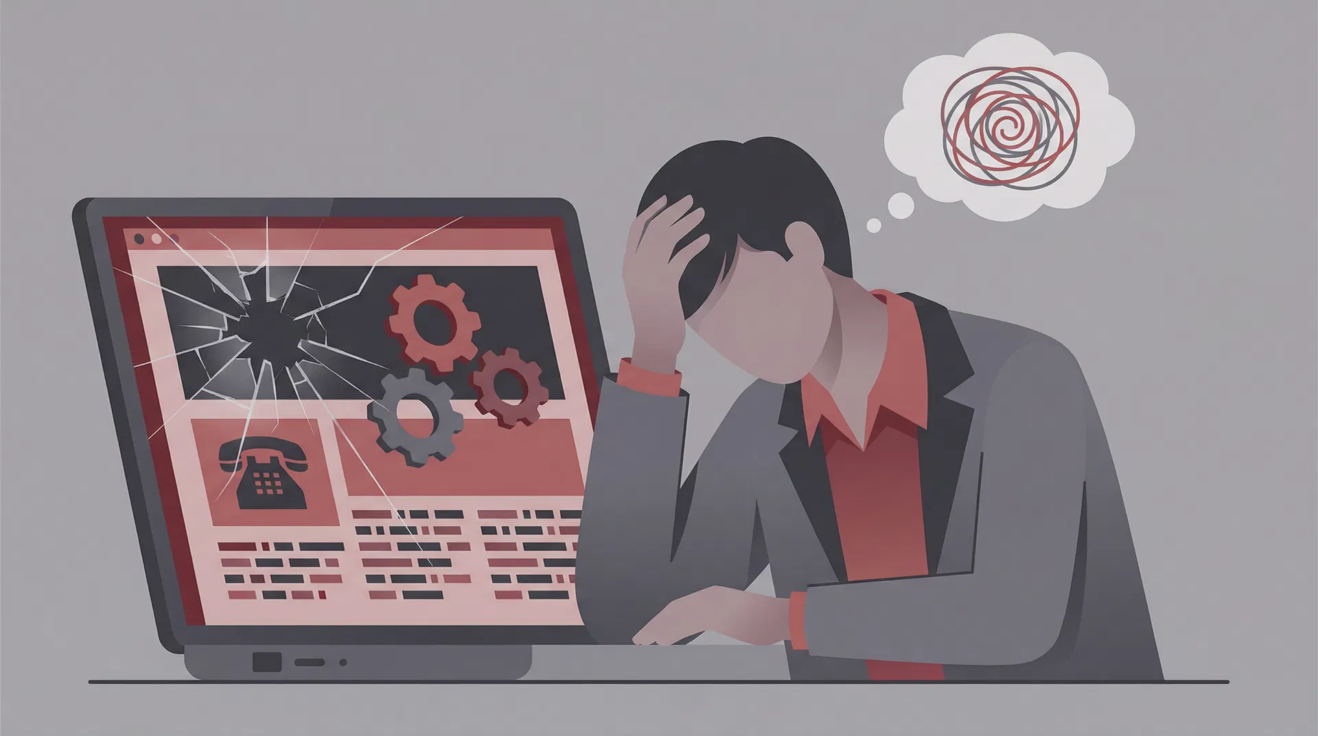 Frustrated business owner with outdated website