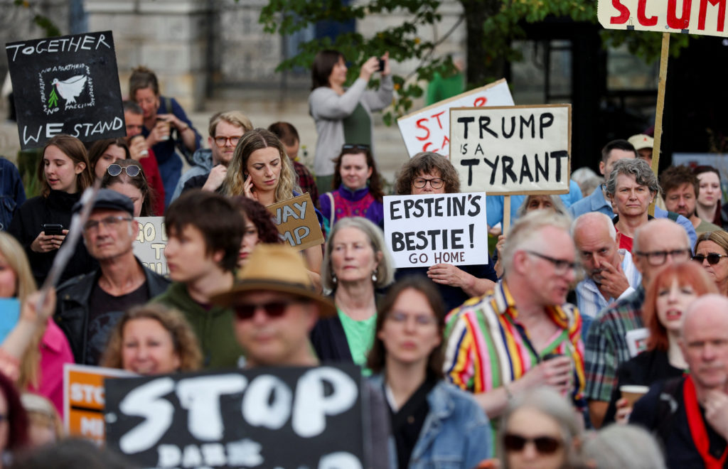 Protesters in Scotland