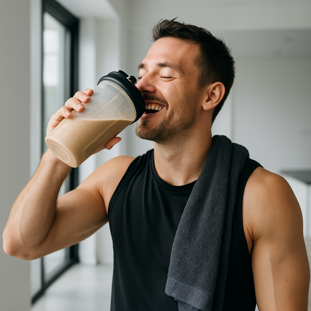 Person Drinking Protein Shake