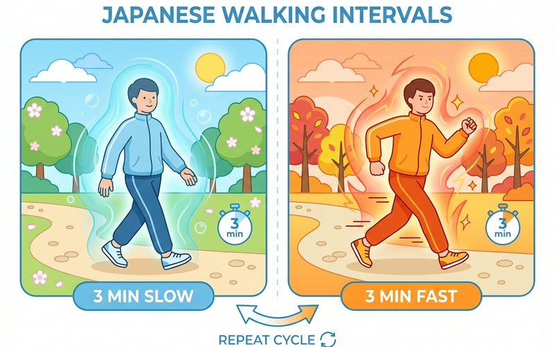 Infográfico - Como funciona o Japanese Walking